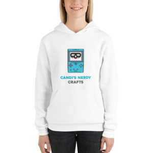 Candi's Nerdy Crafts Unisex pullover hoodie.